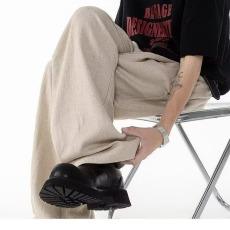 批发复古工装西裤男免烫宽松直筒长裤卡扣<b class='q'>设计</b>感休闲工装裤潮