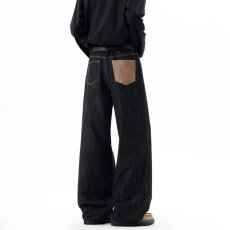 批发美式复古cleanfit阔腿<b class='q'>牛仔裤</b>男潮牌新款宽松垂感直筒<b class='q'>休闲</b>拖地长裤