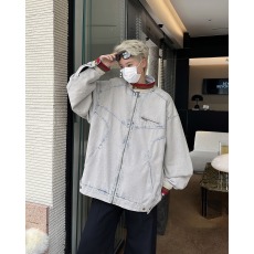 批发美式复古cleanfit牛仔外套男春秋款高级感痞帅底特律立领工装<b class='q'>夹克</b>