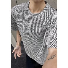 批发轻奢夏季爆款<b class='q'>时尚</b>男士短袖t恤2026<b class='q'>潮流</b>小众休闲简约圆领套头上衣