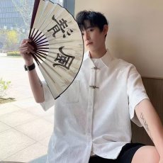 批发<b class='q'>短袖</b><b class='q'>衬衫</b><b class='q'>男士</b>2026年夏季新款潮牌高级感宽松纯色提花<b class='q'>衬衫</b>