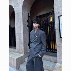 批发新款配同款菊花<b class='q'>男</b>士商务正装英伦修身西装高级感新郎结婚礼服上衣