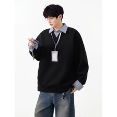 批发2026美式复古格子polo领卫衣<b class='q'>男</b>秋季宽松学院风假两件<b class='q'>长袖</b><b class='q'>T</b><b class='q'>恤</b>潮