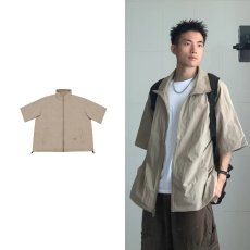 批发百搭无品牌潮流工装宽松<b class='q'>休闲</b>半袖夹克外套简约慵懒文艺新款日系