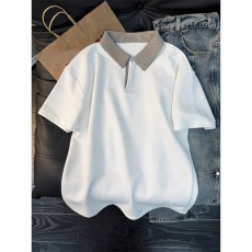 批发P19网图液氨太空棉含棉40 千鸟格短袖 黑色白色M到3XL