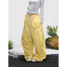 批发辣到中暑美式辣妹嘻哈街舞风多巴胺系带速干阔腿裤宽松<b class='q'>垂</b>坠感<b class='q'>长裤</b>