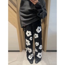 批发美式街头木棉花发泡印花通勤卫裤男<b class='q'>女</b>同款高街休闲百搭直筒<b class='q'>长裤</b>潮