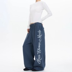 批发美式潮牌斑驳印花阔腿抽绳卫裤男女<b class='q'>设计</b>感宽松直筒休闲裤子