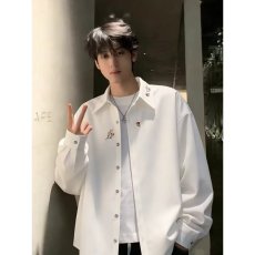 批发秋季男士长袖衬<b class='q'>衫</b>简约休闲百搭<b class='q'>寸</b><b class='q'>衫</b>怀旧复古新中式纯色民国风衬<b class='q'>衣</b>