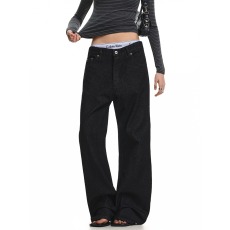 批发美式复古刺绣直筒牛仔裤男<b class='q'>女</b>宽松休闲基础百搭cleanfit设计感<b class='q'>长裤</b>