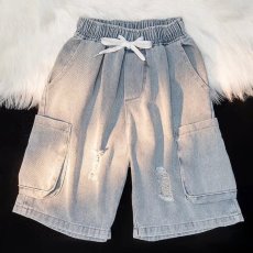 批发水洗工装牛仔短裤男夏季宽松潮牌五分裤ins潮百搭日系中裤子