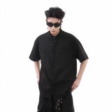 批发潮流新款夏季痞帅男生垂感立领<b class='q'>衬衣</b>男短袖<b class='q'>宽松</b>新中式男装<b class='q'>衬衫</b>上衣