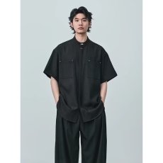 批发2026新款美式休闲短袖<b class='q'>衬衫</b>男夏季潮牌高街凉感<b class='q'>宽松</b>polo领半袖<b class='q'>衬衣</b>