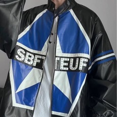 批发立领机车<b class='q'>皮衣</b>外套<b class='q'>男</b>女2026新款美式春季新款骑行赛车服夹克