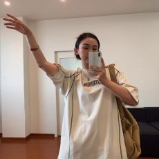 批发2026夏季美式男孩辑明线印花短袖复古时尚宽松半袖打底情侣T恤衫