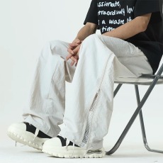 批发美式机能工装裤男女款春夏拉链设计感直筒裤子网眼速干宽松<b class='q'>休闲裤</b>