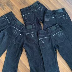 批发美式荆棘刺绣<b class='q'>黑色</b>原牛显高百搭<b class='q'>牛仔裤</b>微喇直筒cleanfit长裤子男潮