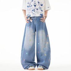 批发女童<b class='q'>裤子</b>春装2025新款中大童女孩洋气春夏季绣花阔腿裤儿童牛仔裤