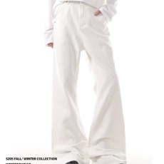 批发美式复古荆棘刺绣黑牛痞帅<b class='q'>牛仔裤</b>男<b class='q'>女</b>宽松休闲阔腿cleanfit微喇裤