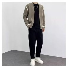 批发商务拉链针织开衫外套男士秋<b class='q'>冬</b>季新款休闲保暖V领毛衣夹克男上衣