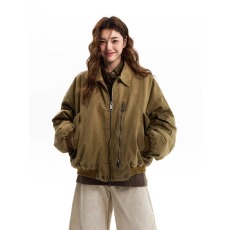 批发新款美式复古阿苏特染bomber短宽MA1棉服外套<b class='q'>冬</b>季加厚工装夹克