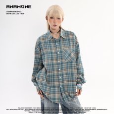 批发2026年春季长袖格子<b class='q'>衬衫</b>女休闲美式潮牌<b class='q'>情侣</b><b class='q'>百搭</b><b class='q'>衬衣</b>外套