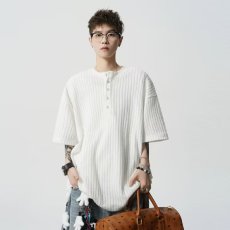 批发<b class='q'>男士</b>肌理感圆领<b class='q'>衬衣</b>男款2026新款春黑<b class='q'>衬衫</b>男<b class='q'>长袖</b>亨利领半开襟上衣