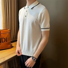 批发夏季<b class='q'>轻熟</b>风时尚针织男POLO衫小香风短袖上衣修身休闲翻领T恤潮