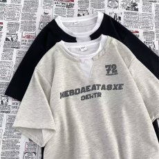 批发条纹短袖T恤男款夏季潮牌圆领体恤2026新款美式重磅<b class='q'>男生</b>半袖上衣