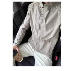 批发美式复古UPF50+防晒衣男款夏季拼接立领速干外套正肩薄款<b class='q'>运动</b><b class='q'>夹克</b>
