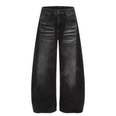 批发2026美式复古小众设计猫须水洗宽松阔腿<b class='q'>牛仔裤</b>高级垂感直筒男女