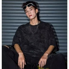 2026新款复古重磅圆领空气棉T恤男宽松大码廓形半袖短袖五分袖夏