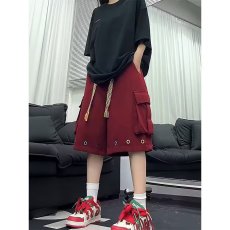 批发冰丝短裤女夏季薄款宽松高腰直筒显瘦休闲阔腿运动5五分裤子ins潮