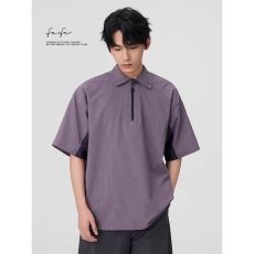 批发轻薄凉感透气速干条纹拼接Polo衫短袖<b class='q'>男</b>夏季宽松翻领工装半袖T恤