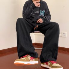 批发日系工装裤<b class='q'>男</b>夏季薄款宽松直筒咖啡色<b class='q'>休闲裤</b>子韩版潮牌束脚九分裤