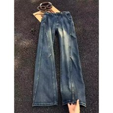 批发美式复古蓝牛仔裤<b class='q'>男</b>2026年春秋新款设计感潮牌宽松直筒阔腿长裤子