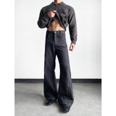 批发潮流小众设计感春秋季2026新款<b class='q'>男</b>装明线通勤百搭微喇牛仔裤<b class='q'>男</b>款