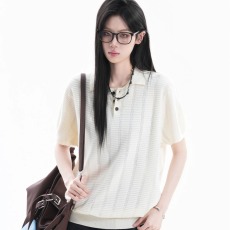 批发<b class='q'>时尚</b>提花短袖针织polo衫大码上衣胖子潮流秋装打底半袖毛线衣