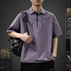 批发美式<b class='q'>Polo</b><b class='q'>衫</b>短袖t恤<b class='q'>男</b>潮牌大码夏季2025新款高端复古撞色拼接体恤