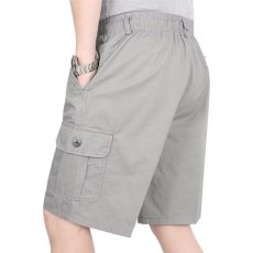 批发工装短裤男夏季宽松直筒男士中裤户外多口袋休闲五分裤松紧腰<b class='q'>裤子</b>