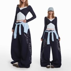 批发美式烫钻字母卫裤男女潮牌运动hiphop阔腿拖地裤垂感宽松<b class='q'>休闲裤</b>潮