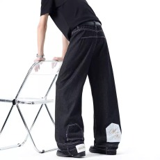 批发2026春夏季新款美式宽松水洗复古倒装牛仔裤男休闲宽松直筒<b class='q'>长裤</b>子