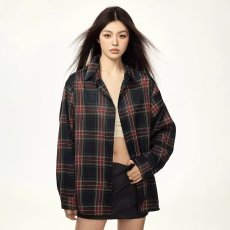 格纹设计感撞色长袖衬衣男春季2026新款小众高级感衬衫情侣外套