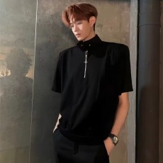 批发男士短袖t恤夏季2026新款韩版潮流棉感潮牌半袖男装polo衫上衣服