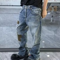 批发美式潮牌<b class='q'>牛仔裤</b><b class='q'>男</b><b class='q'>修身</b>小脚欧美风潮流百搭拼接贴布裤子<b class='q'>男</b>长裤春秋