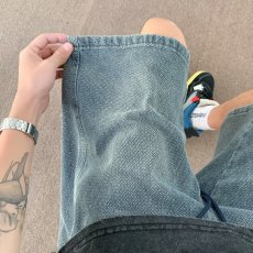 批发水洗休闲牛仔短裤男夏季薄款中裤美式<b class='q'>街头</b>百搭宽松直筒运动五分裤