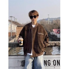 批发MANRE SHOW美拉德水洗皮衣<b class='q'>外套</b>男女款秋季美式覆古潮流机车夹克男