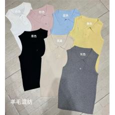 批发2026年法式翻领针织背心女夏季外穿设计感小众修身无袖polo衫上衣