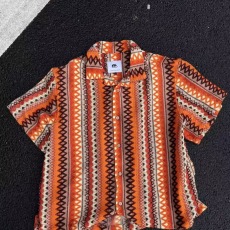 批发2026新款复古民族风镂空编织古巴领衬衫<b class='q'>男</b>夏季撞色设计感短袖衬衣