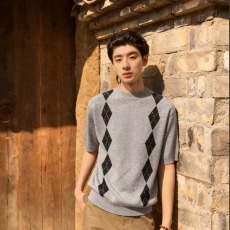 批发2026新款美式<b class='q'>潮牌</b>复古学院风圆领毛衣菱格秋季宽松休闲套头针织衫